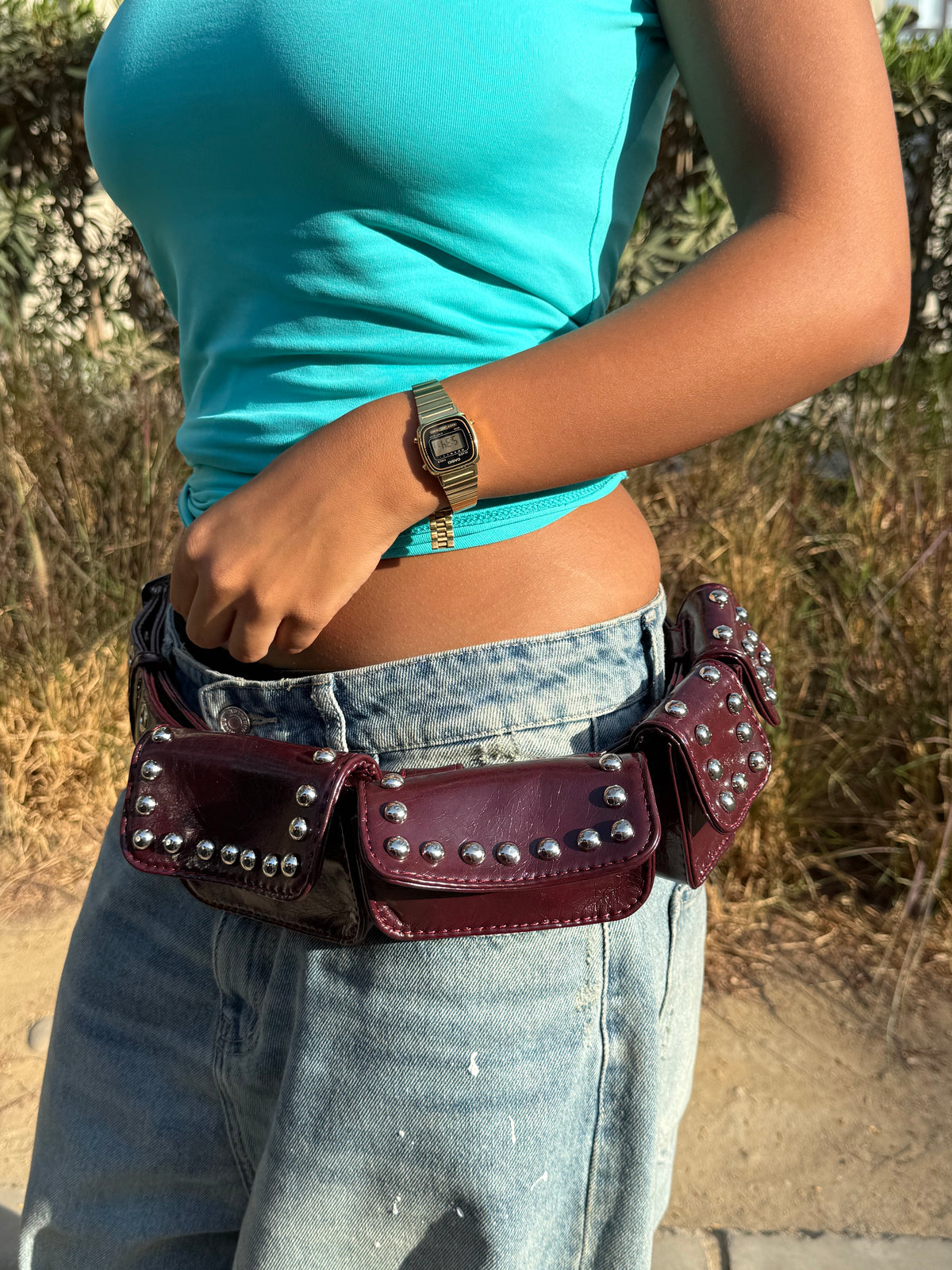 THE BELT in maroon